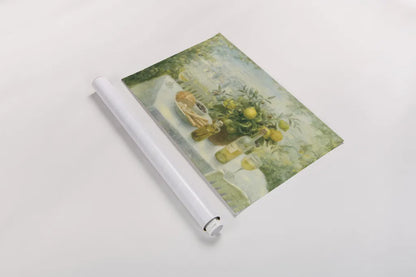 Tuscan Table by Danhui Nai. shown as a rolled paper print. Available as archival giclee rolled canvas, fine art paper, or poster print. SKU 5148i.