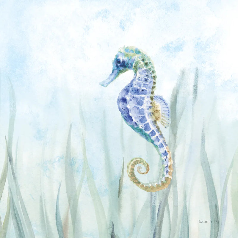 Undersea Seahorse Swimming by Danhui Nai. SKU 83570a. Archival Giclee Fine art print for wall decor.