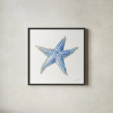 Undersea Starfish by Danhui Nai. Shown in a sleek black glass frame for a contemporary gallery look. Available as an archival giclee rolled canvas, fine art paper, or poster print. SKU 83139a.