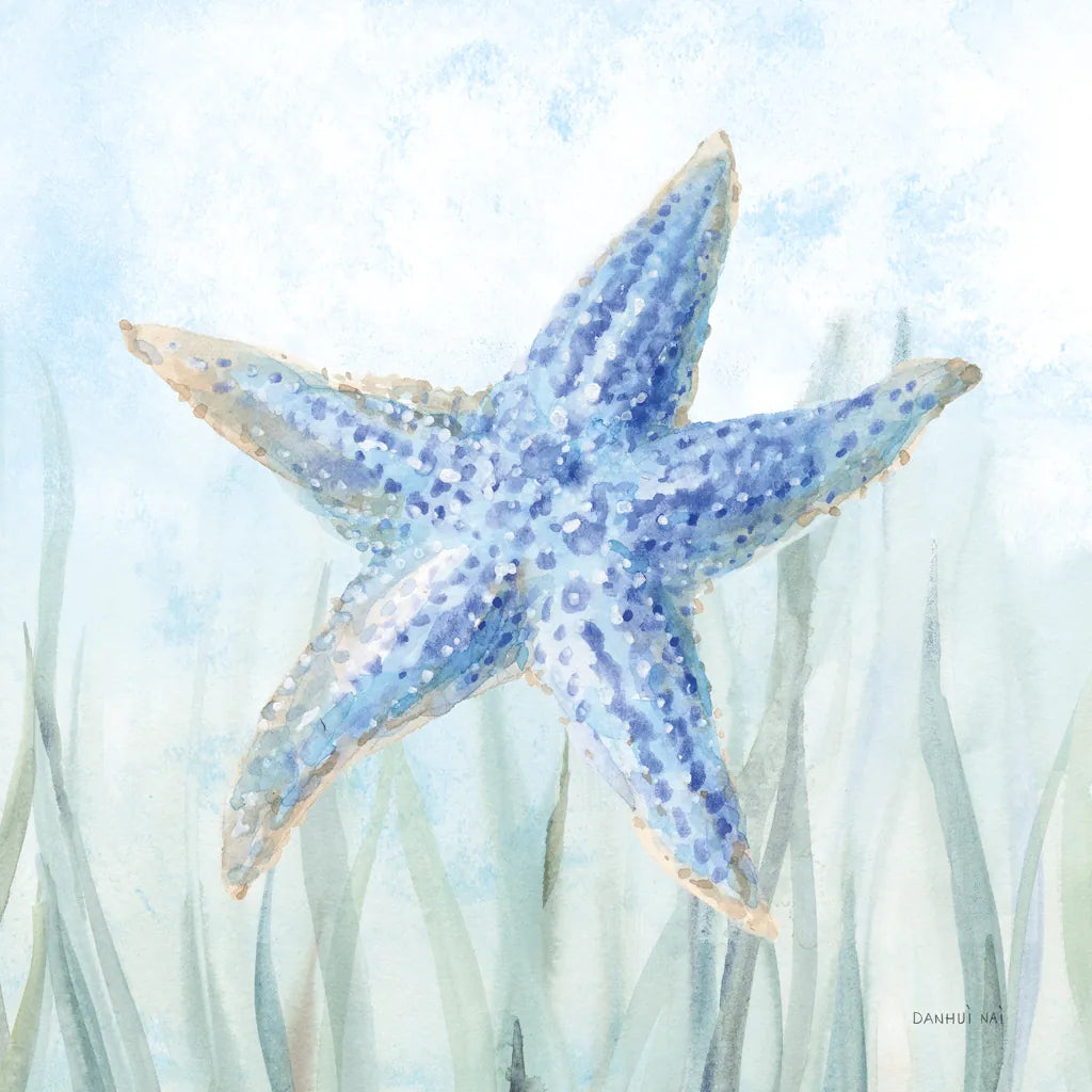 Undersea Starfish Seaweed by Danhui Nai. SKU 84799a. Archival Giclee Fine art print for wall decor.