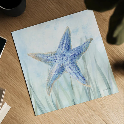 Undersea Starfish Seaweed by Danhui Nai. Shown as a detailed flat fine art print, highlighting archival giclee quality. Available as an archival giclee rolled canvas, fine art paper, or poster print. SKU 84799a.