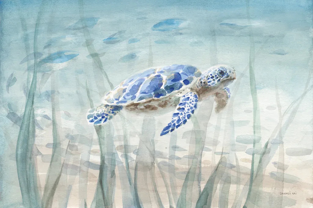 Undersea Turtle by Danhui Nai. SKU 71228i. Archival Giclee Fine art print for wall decor.