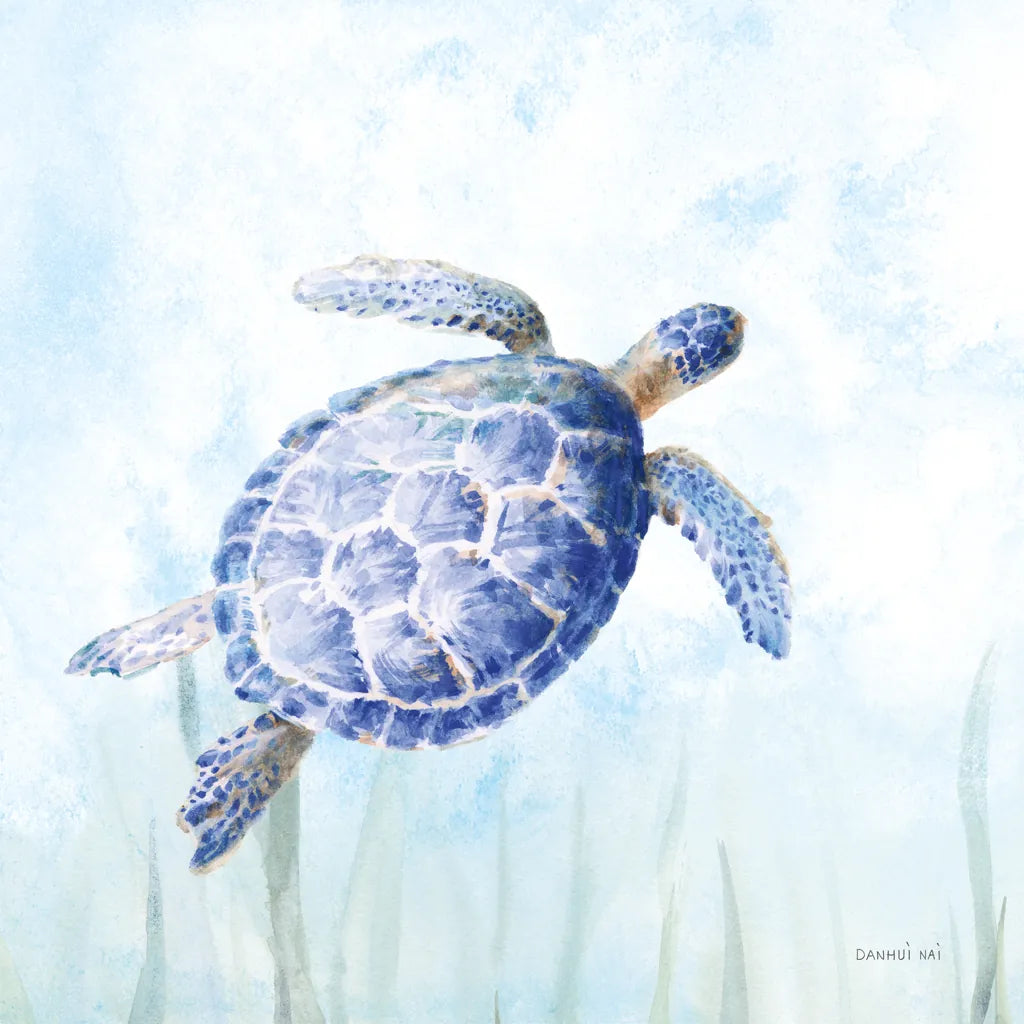 Undersea Turtle II by Danhui Nai. SKU 83485a. Archival Giclee Fine art print for wall decor.
