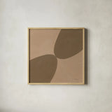 Unity Brown by Danhui Nai. Shown in a natural wood glass frame for a timeless modern aesthetic. Available as an archival giclee rolled canvas, fine art paper, or poster print. SKU 85454a.