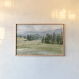 Valley Retreat by Danhui Nai. shown as a paper print in a natural frame. Available as a archival giclee rolled canvas, fine art paper, or poster print. SKU 90238i.