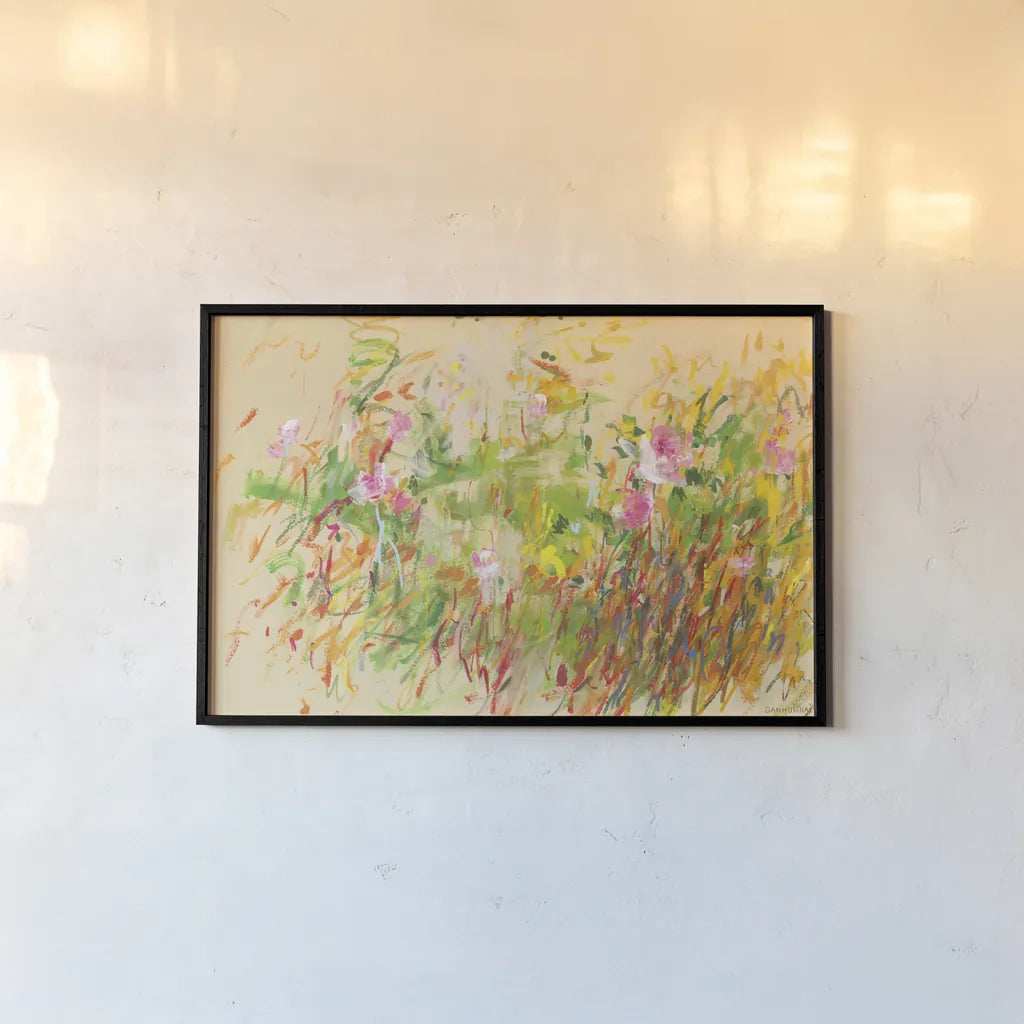Vibrant Garden by Danhui Nai. shown as a paper print in a black flame. Available as a archival giclee rolled canvas, fine art paper, or poster print. SKU 100023i.