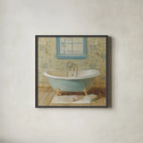 Victorian Bath I by Danhui Nai. Shown in a sleek black glass frame for a contemporary gallery look. Available as an archival giclee rolled canvas, fine art paper, or poster print. SKU 5592a.
