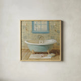 Victorian Bath I by Danhui Nai. Shown in a natural wood glass frame for a timeless modern aesthetic. Available as an archival giclee rolled canvas, fine art paper, or poster print. SKU 5592a.