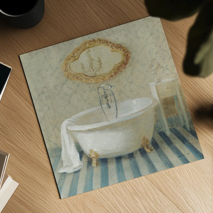 Victorian Bath II by Danhui Nai. Shown as a detailed flat fine art print, highlighting archival giclee quality. Available as an archival giclee rolled canvas, fine art paper, or poster print. SKU 5593a.