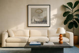 Victorian Bath II Navy by Danhui Nai. Displayed in a glass frame with matte in a clean modern living room. Available as an archival giclee rolled canvas, fine art paper, or poster print. SKU 54870a.