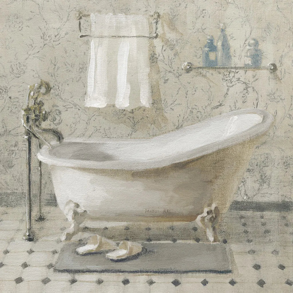 Victorian Bath III Neutral by Danhui Nai. SKU 54871a. Archival Giclee Fine art print for wall decor.