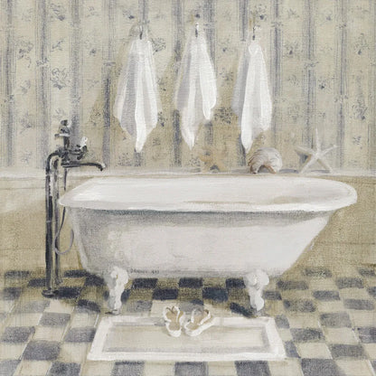 Victorian Bath IV White Tub by Danhui Nai. SKU 54872a. Archival Giclee Fine art print for wall decor.