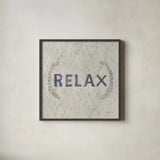 Victorian Bath Words II Sq by Danhui Nai. Shown in a sleek black glass frame for a contemporary gallery look. Available as an archival giclee rolled canvas, fine art paper, or poster print. SKU 82642a.