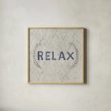 Victorian Bath Words II Sq by Danhui Nai. Shown in a natural wood glass frame for a timeless modern aesthetic. Available as an archival giclee rolled canvas, fine art paper, or poster print. SKU 82642a.