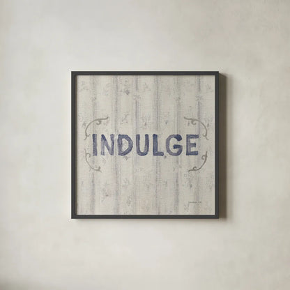 Victorian Bath Words IV Sq by Danhui Nai. Shown in a sleek black glass frame for a contemporary gallery look. Available as an archival giclee rolled canvas, fine art paper, or poster print. SKU 82644a.
