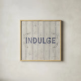 Victorian Bath Words IV Sq by Danhui Nai. Shown in a natural wood glass frame for a timeless modern aesthetic. Available as an archival giclee rolled canvas, fine art paper, or poster print. SKU 82644a.