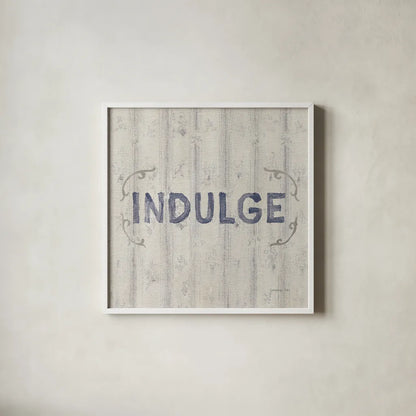 Victorian Bath Words IV Sq by Danhui Nai. Shown in a crisp white glass frame for a clean and minimalist style. Available as an archival giclee rolled canvas, fine art paper, or poster print. SKU 82644a.