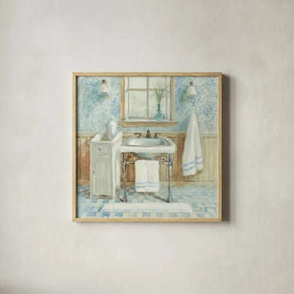 Victorian Sink I by Danhui Nai. Shown in a natural wood glass frame for a timeless modern aesthetic. Available as an archival giclee rolled canvas, fine art paper, or poster print. SKU 5439a.