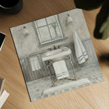 Victorian Sink I Neutral by Danhui Nai. Shown as a detailed flat fine art print, highlighting archival giclee quality. Available as an archival giclee rolled canvas, fine art paper, or poster print. SKU 88748a.