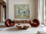 Victorian Sink II by Danhui Nai. Shown as extra-large giant wall art in a modern living room. Available as an archival giclee rolled canvas, fine art paper, or poster print. SKU 5440a.