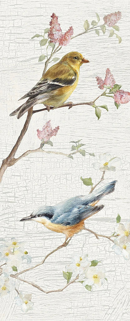 Vintage Birds Panel I by Danhui Nai