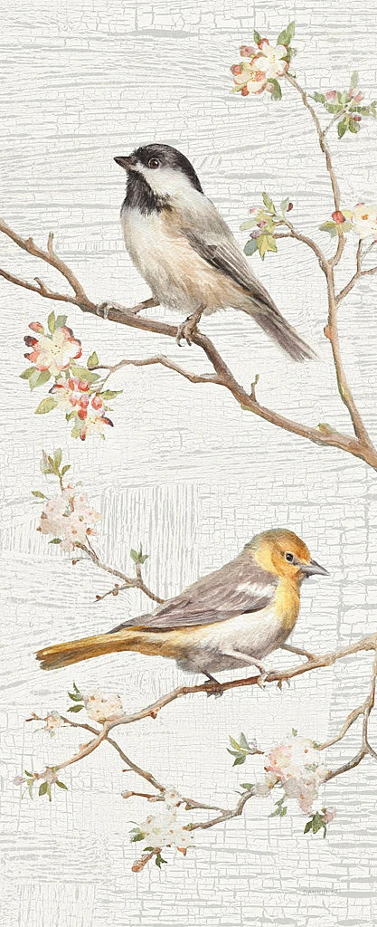 Vintage Birds Panel II by Danhui Nai