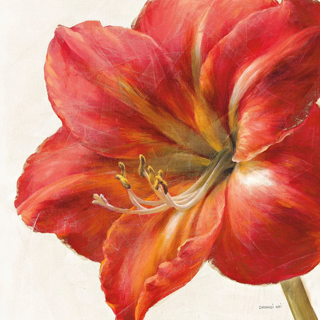 Vivid Amaryllis by Danhui Nai. SKU 2586a. Archival Giclee Fine art print for wall decor.