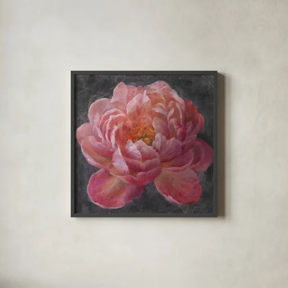 Vivid Floral I by Danhui Nai. Shown in a sleek black glass frame for a contemporary gallery look. Available as an archival giclee rolled canvas, fine art paper, or poster print. SKU 4747a.