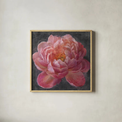 Vivid Floral I by Danhui Nai. Shown in a natural wood glass frame for a timeless modern aesthetic. Available as an archival giclee rolled canvas, fine art paper, or poster print. SKU 4747a.