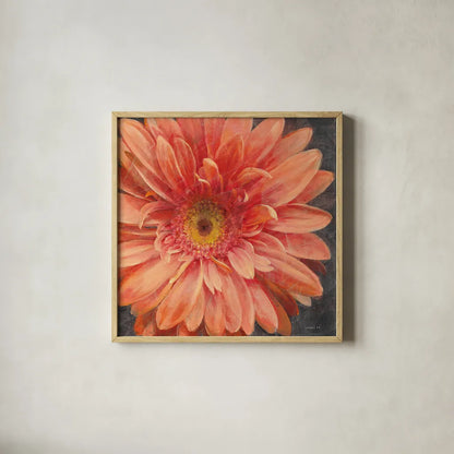 Vivid Floral II Crop by Danhui Nai. Shown in a natural wood glass frame for a timeless modern aesthetic. Available as an archival giclee rolled canvas, fine art paper, or poster print. SKU 27968a.