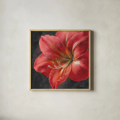 Vivid Floral III Crop by Danhui Nai. Shown in a natural wood glass frame for a timeless modern aesthetic. Available as an archival giclee rolled canvas, fine art paper, or poster print. SKU 27969a.