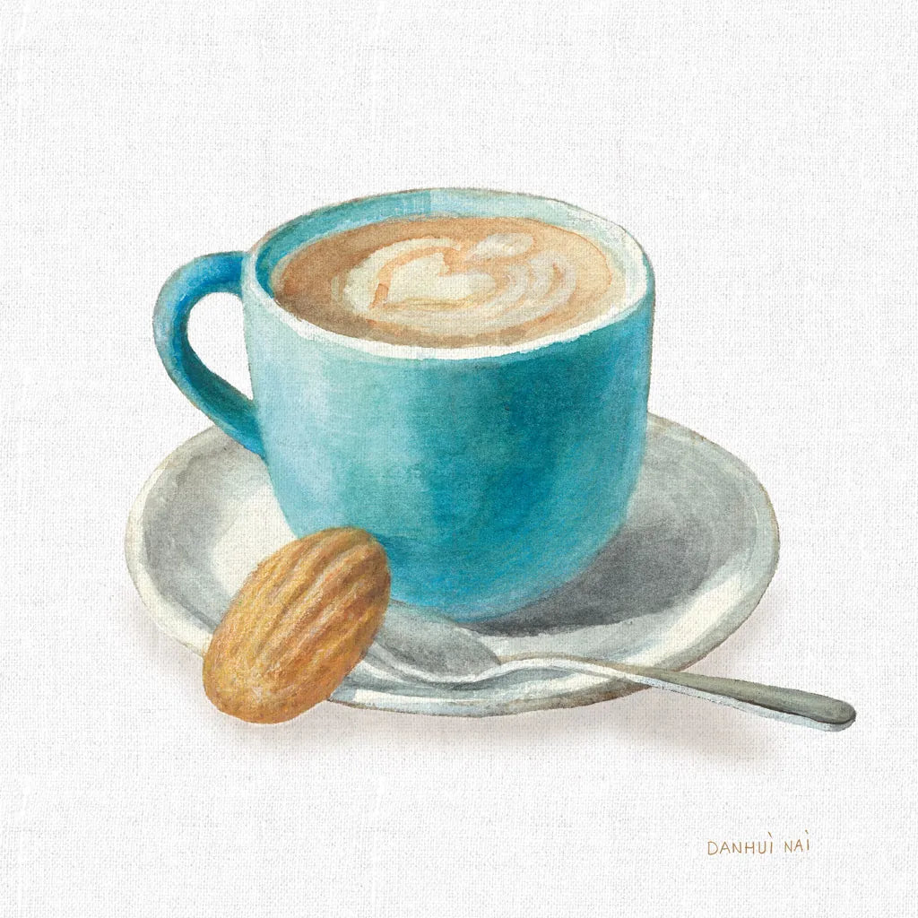 Wake Me Up Coffee I Linen by Danhui Nai. SKU 61323a. Archival Giclee Fine art print for wall decor.