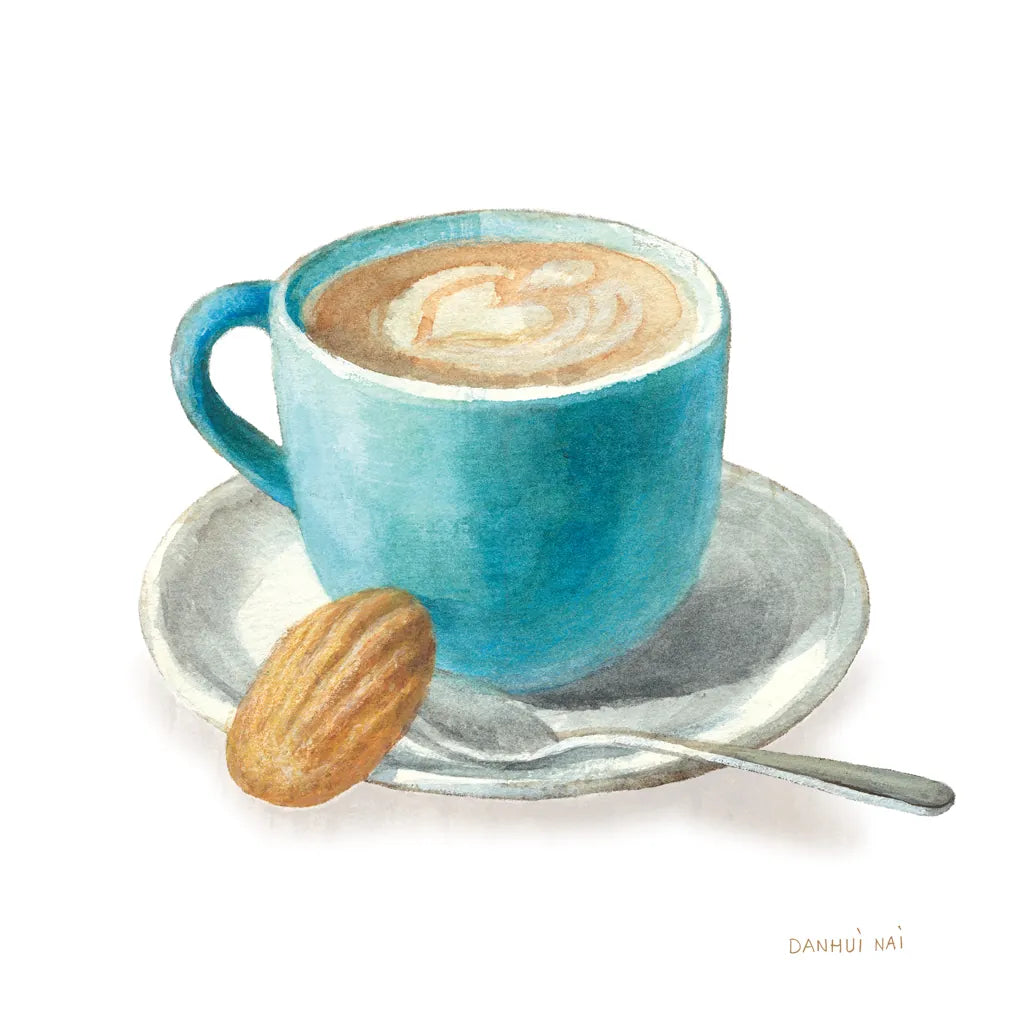 Wake Me Up Coffee I on White by Danhui Nai. SKU 58851a. Archival Giclee Fine art print for wall decor.