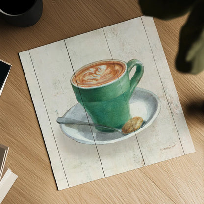 Wake Me Up Coffee II by Danhui Nai. Shown as a detailed flat fine art print, highlighting archival giclee quality. Available as an archival giclee rolled canvas, fine art paper, or poster print. SKU 58848a.