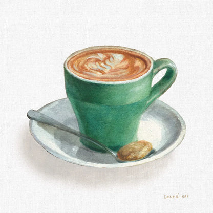 Wake Me Up Coffee II Linen by Danhui Nai. SKU 61324a. Archival Giclee Fine art print for wall decor.