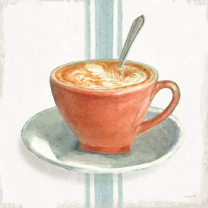 Wake Me Up Coffee III With Stripes No Cookie by Danhui Nai. SKU 61304a. Archival Giclee Fine art print for wall decor.