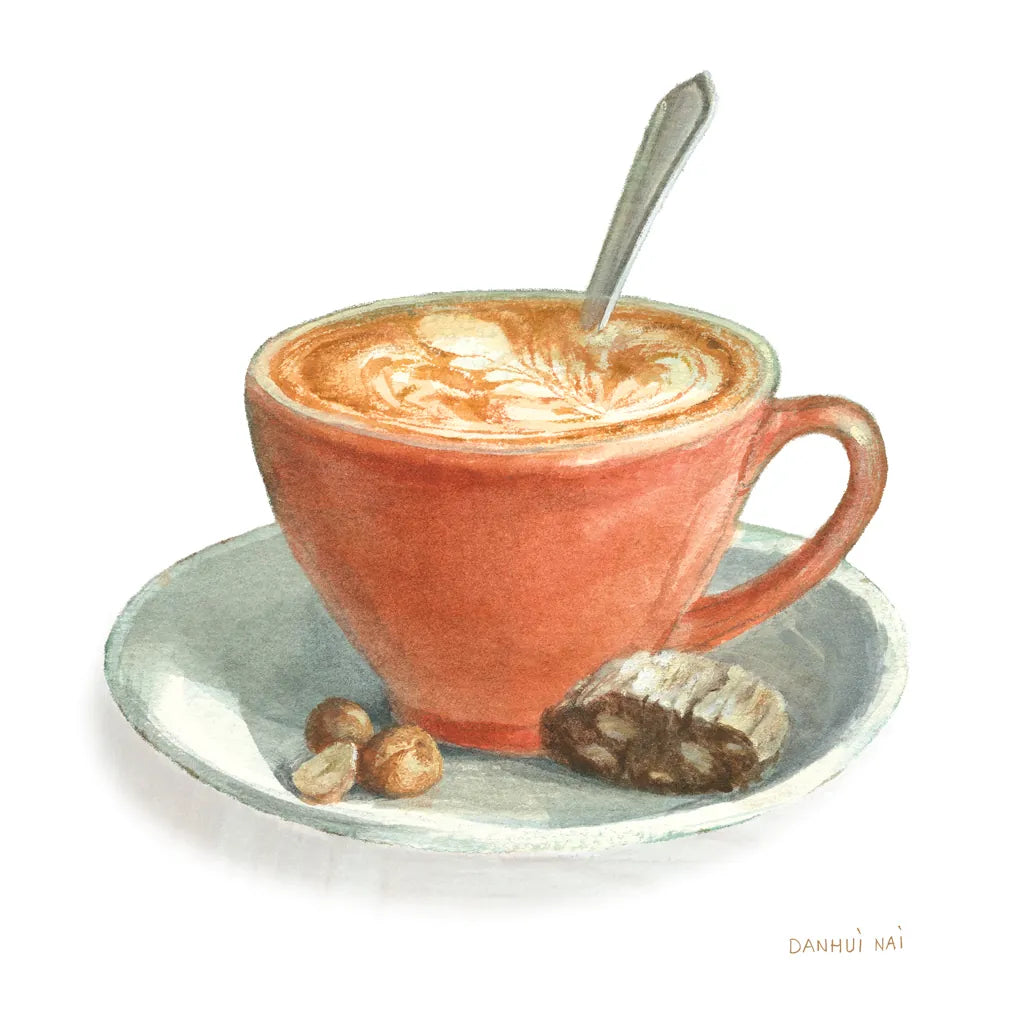 Wake Me Up Coffee III on White by Danhui Nai. SKU 58853a. Archival Giclee Fine art print for wall decor.