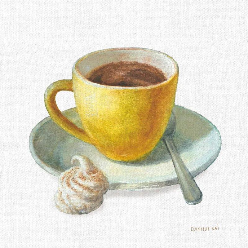 Wake Me Up Coffee IV Linen by Danhui Nai. SKU 61326a. Archival Giclee Fine art print for wall decor.