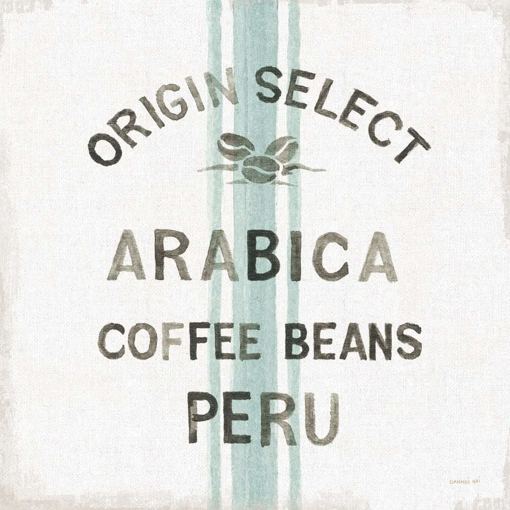 Wake Me Up Coffee Sack I Linen by Danhui Nai. SKU 61327a. Archival Giclee Fine art print for wall decor.