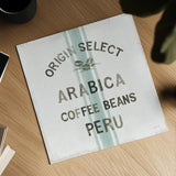 Wake Me Up Coffee Sack I Linen by Danhui Nai. Shown as a detailed flat fine art print, highlighting archival giclee quality. Available as an archival giclee rolled canvas, fine art paper, or poster print. SKU 61327a.