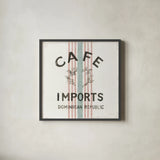 Wake Me Up Coffee Sack II by Danhui Nai. Shown in a sleek black glass frame for a contemporary gallery look. Available as an archival giclee rolled canvas, fine art paper, or poster print. SKU 58860a.