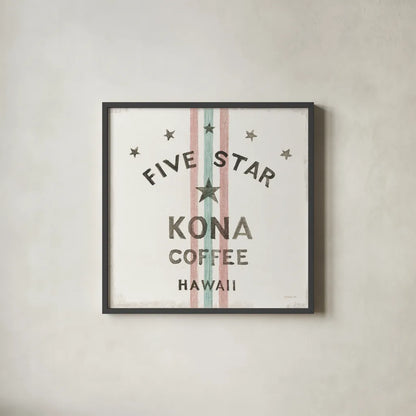 Wake Me Up Coffee Sack III by Danhui Nai. Shown in a sleek black glass frame for a contemporary gallery look. Available as an archival giclee rolled canvas, fine art paper, or poster print. SKU 58861a.