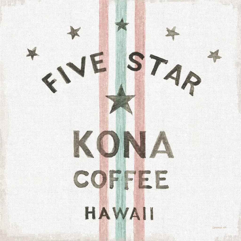 Wake Me Up Coffee Sack III Linen by Danhui Nai. SKU 61329a. Archival Giclee Fine art print for wall decor.