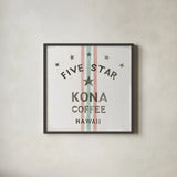 Wake Me Up Coffee Sack III Linen by Danhui Nai. Shown in a sleek black glass frame for a contemporary gallery look. Available as an archival giclee rolled canvas, fine art paper, or poster print. SKU 61329a.
