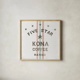 Wake Me Up Coffee Sack III Linen by Danhui Nai. Shown in a natural wood glass frame for a timeless modern aesthetic. Available as an archival giclee rolled canvas, fine art paper, or poster print. SKU 61329a.