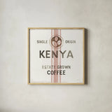 Wake Me Up Coffee Sack IV by Danhui Nai. Shown in a natural wood glass frame for a timeless modern aesthetic. Available as an archival giclee rolled canvas, fine art paper, or poster print. SKU 58862a.