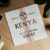 Wake Me Up Coffee Sack IV Linen by Danhui Nai. Shown as a detailed flat fine art print, highlighting archival giclee quality. Available as an archival giclee rolled canvas, fine art paper, or poster print. SKU 61330a.