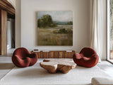 Warm Bay Trail by Danhui Nai. Shown as extra-large giant wall art in a modern living room. Available as an archival giclee rolled canvas, fine art paper, or poster print. SKU 85391a.