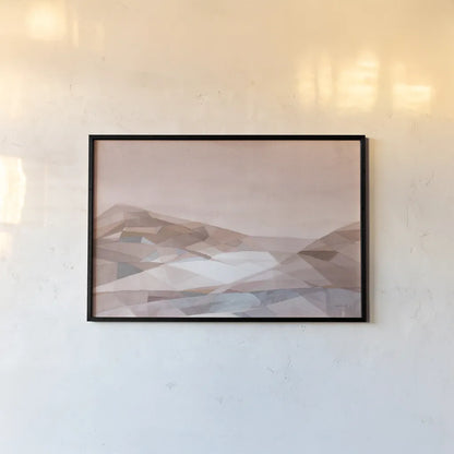 Warm Geometric Mountain by Danhui Nai. shown as a paper print in a black flame. Available as a archival giclee rolled canvas, fine art paper, or poster print. SKU 72047i.