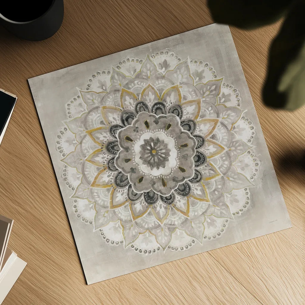 Warm Sunburst by Danhui Nai. Shown as a detailed flat fine art print, highlighting archival giclee quality. Available as an archival giclee rolled canvas, fine art paper, or poster print. SKU 66483a.